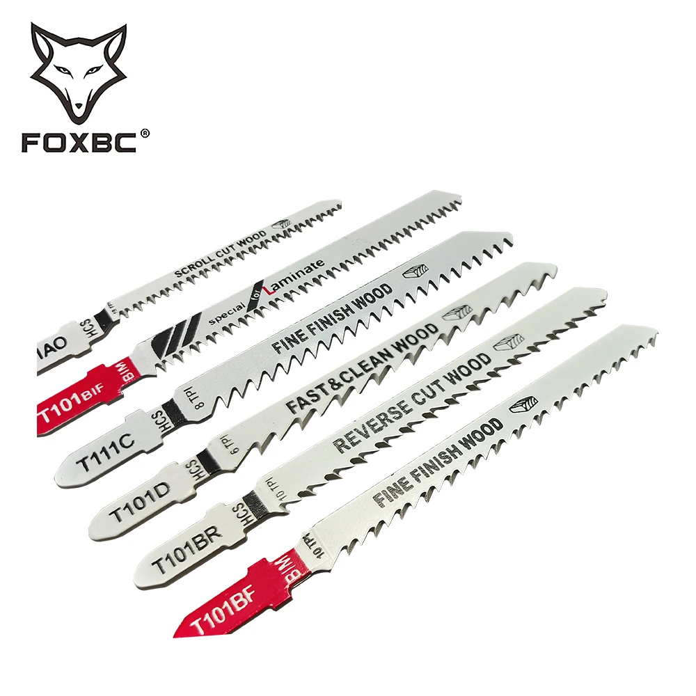 FOXBC 18pcs T Shank Jigsaw Blades Set M42 BIM 50CRV per il taglio del legno Fine 6T/8T/10T/18T