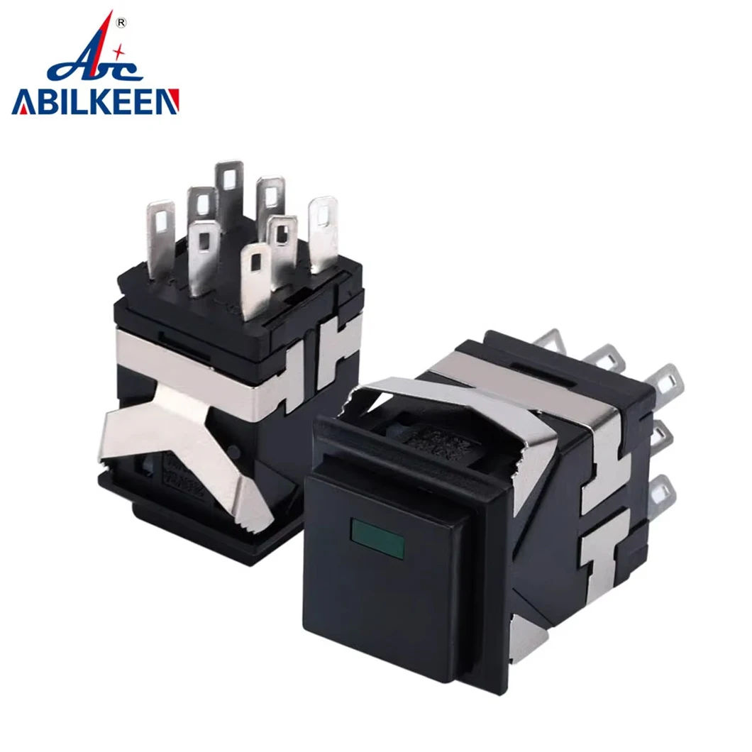 1PCS ABILKEEN KD2 Mini Plastic Push Button Switch 3A250VAC 17*17MM Square Mini Push Button Momentary/Latching Push Button