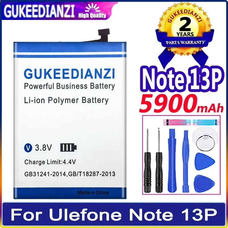 GUKEEDIANZI 3098 5900mAh Replacement Battery For Ulefone Note 13P Phone + Tools