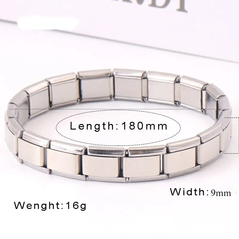 9 mm Wide Stainless Steel Bracelets Simple Trendy Style Daily Wear Silver-Color Charm Bracelet For Women On Party Unisex Style