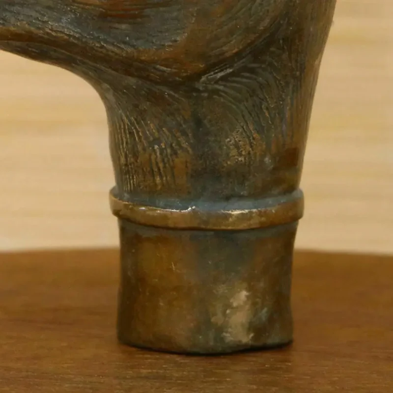 Chinese Copper Handmade Sheep Crutch Head Statue 40137 image 2