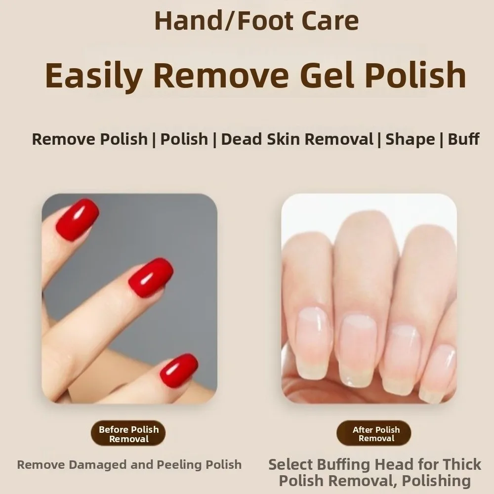 

Rechargeable Electric Nail Polisher Dead Skin Removal Low Noise Manicure Machine Included Drill Bits Sanding File Pen