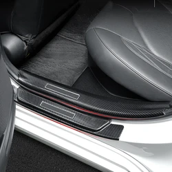 ABS Carbon Fiber Car Door Sill Scuff Plate Guard Protector Cover Trim For Toyota Camry XV70 2018 2019 2020 2021 2022 2023