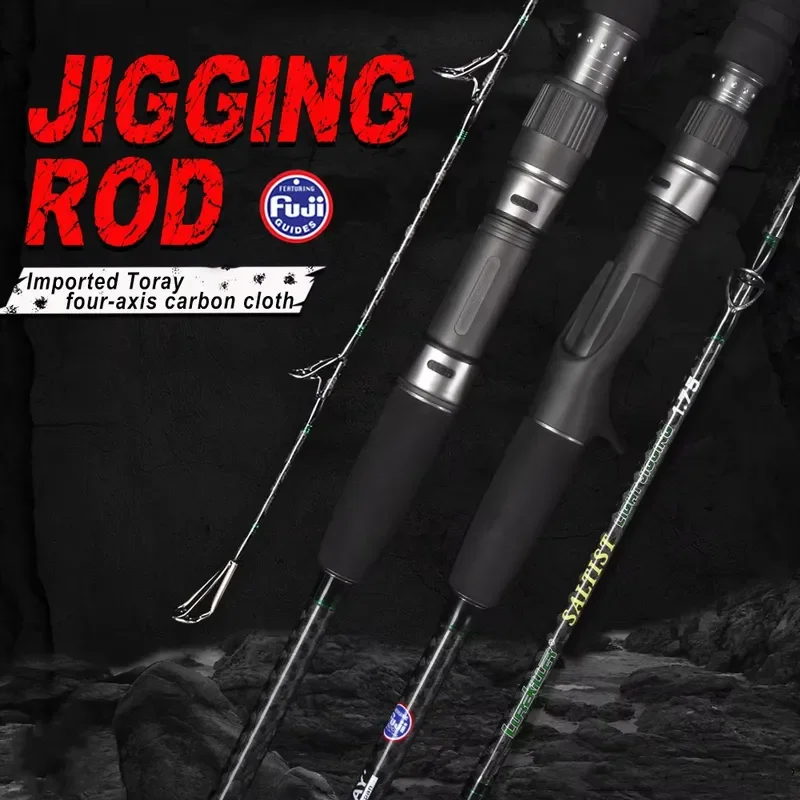 for Lurekiller Carbon Casting Rod Big Game Jig 1.75m Hard Power Fuji Guide Boat Sea Fishing Slow Jigging Asphalt