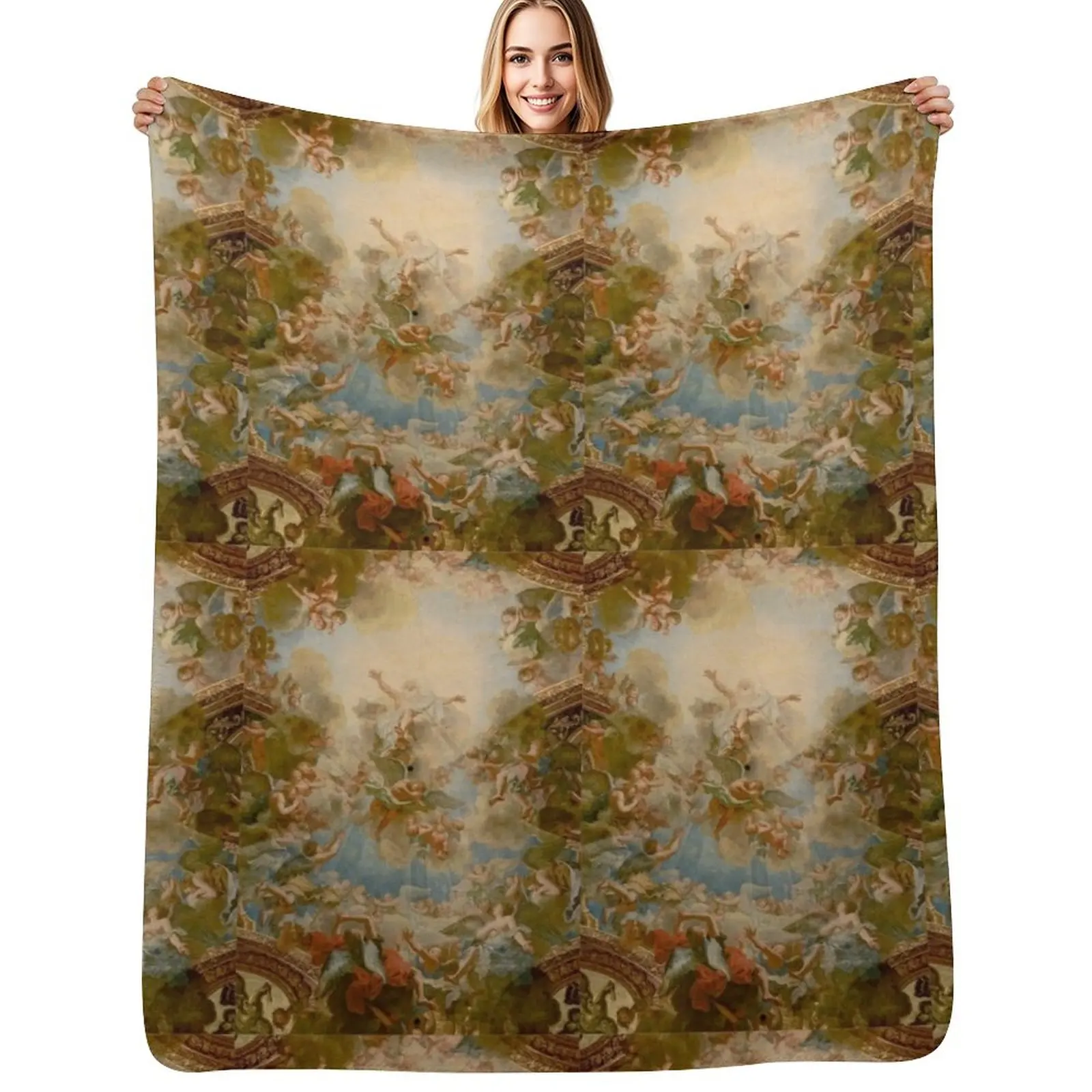 

deiu tout puissant chapelle royale versailles ceiling Throw Blanket Warm Loose Cute Decorative Beds Blankets