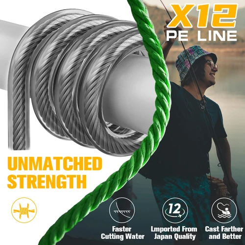 Imagen 2 del producto Xbraid-sedal de pesca de agua salada, línea de multifilamento Multicolor de alta calidad, superfuerte, X12, Original de Japón