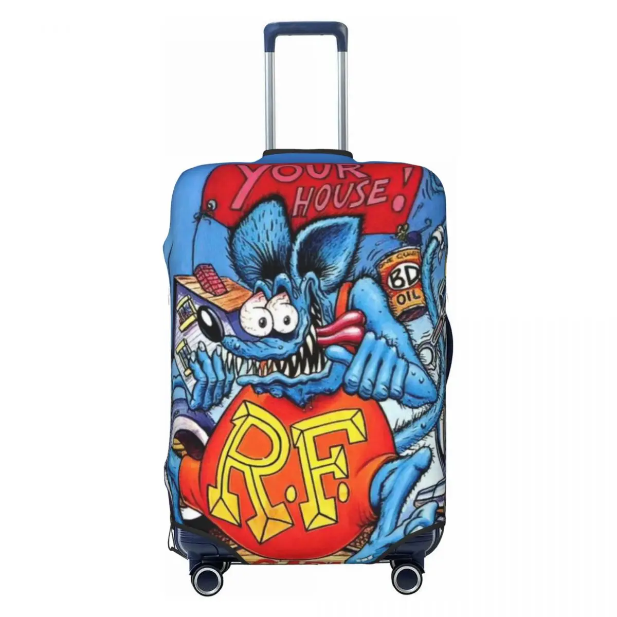 

The Rat Fink Print Luggage Protective Dust Covers Elastic Waterproof 18-32inch Suitcase Cover Travel Accessories