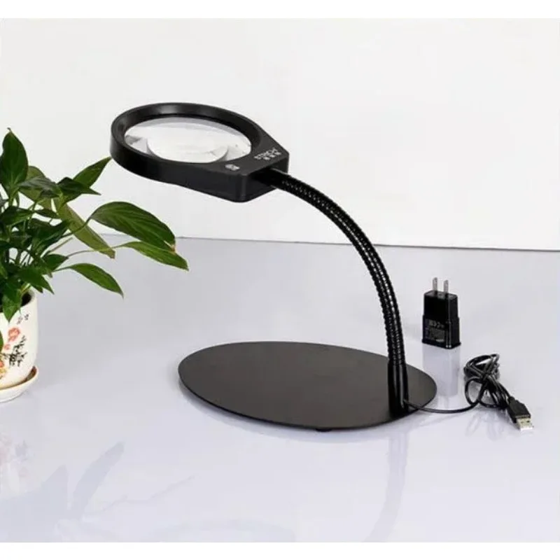 

Stand Table PCB Magnifying Glaeese with LED Lights Phone Screen Magnifier Helping Hand Soldering Loupe Solder Clam Helping Hands