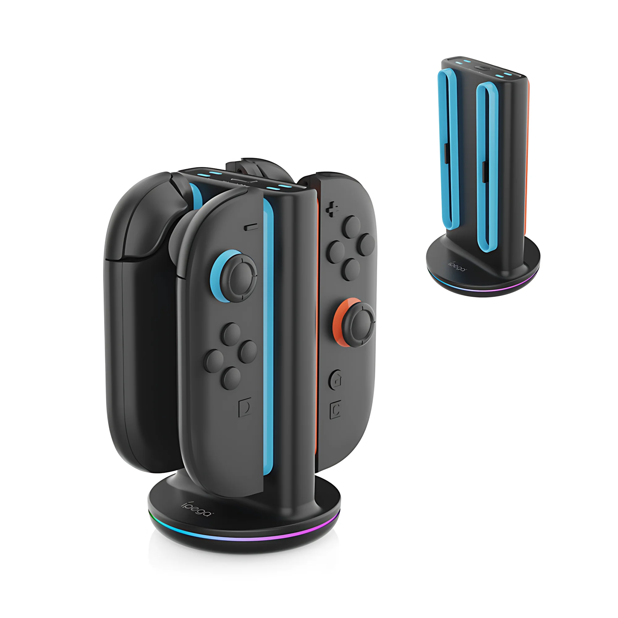 

Зарядная док-станция для Joy-Con Switch 2, магнитная зарядная станция Aounion PG-SW2051 4-в-1 с LED и RGB подсветкой, защита от ИК-излучения