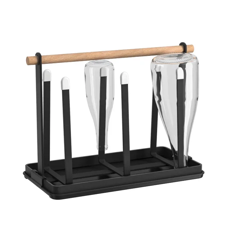 

Держатель для бутылок Сушилка для посуды Бутылки 6 Подставка для бутылок Металлический держатель для чашек с поддоном для капель и сушкой для бутылок для бутылок и чашек