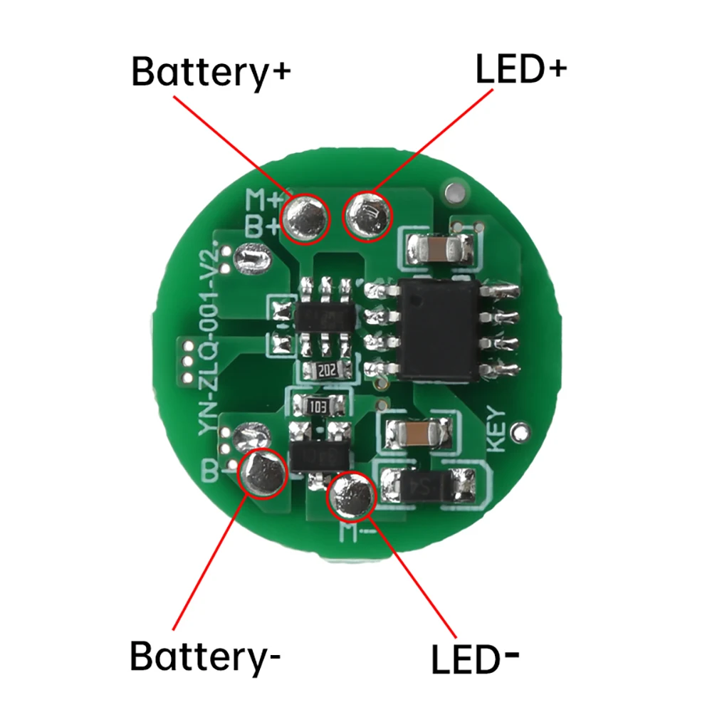 5PCS Flashlight Driver Board DIY Circuit Board Type-C Charging Port 5-10W Integrated Charging Discharging Module 3-4.2V Input