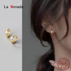 La Monada Polygon Hoop Earrings For Women Silver 925 Glossy Section Fine Women Earrings Jewelry Hoop Earrings 925 Silver Girls