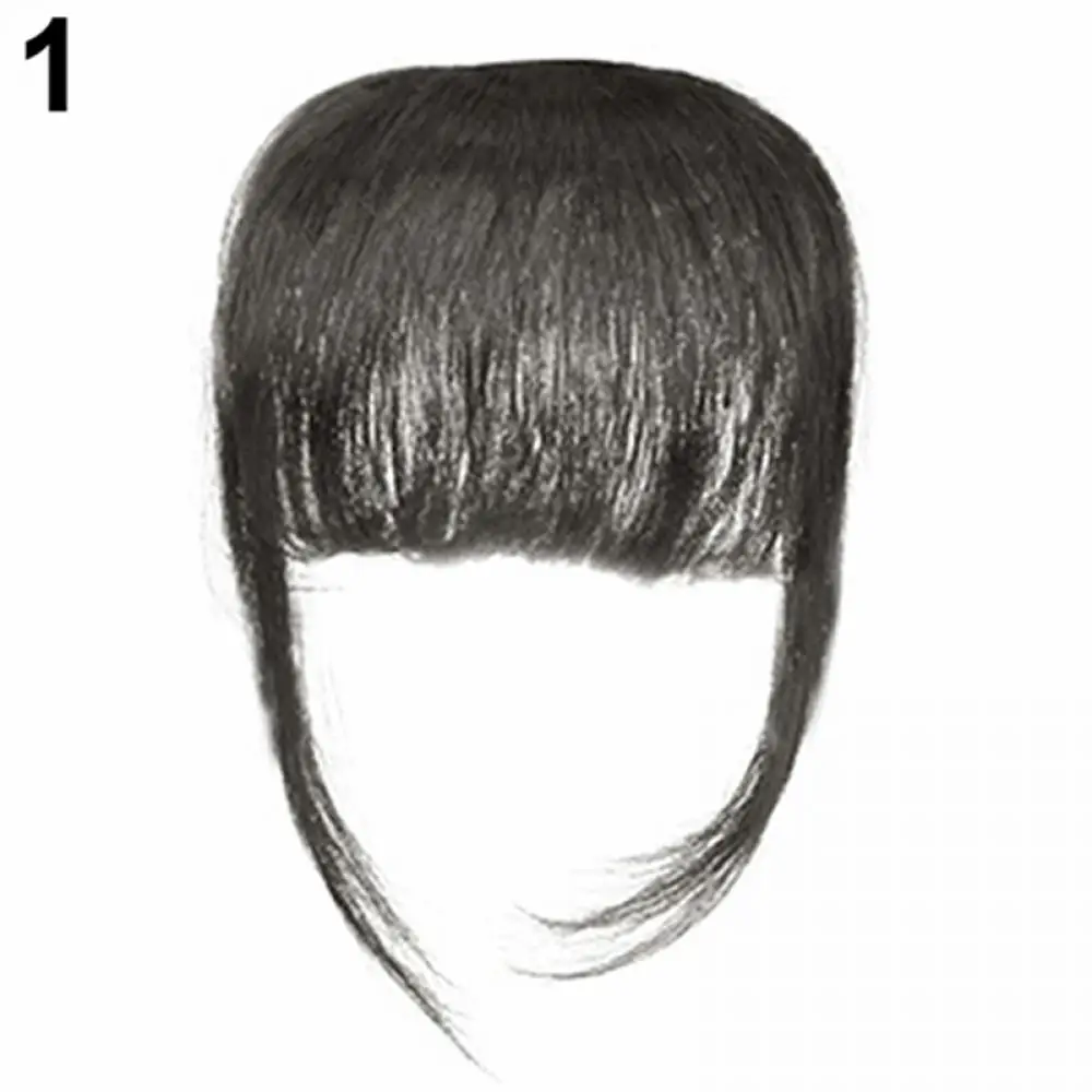 Women Girl Thin Straight Clip On Front Fringe Bangs Hair Extension Fake Air Bangs Hair Clip-In Extension Synthetic Hair Fringe