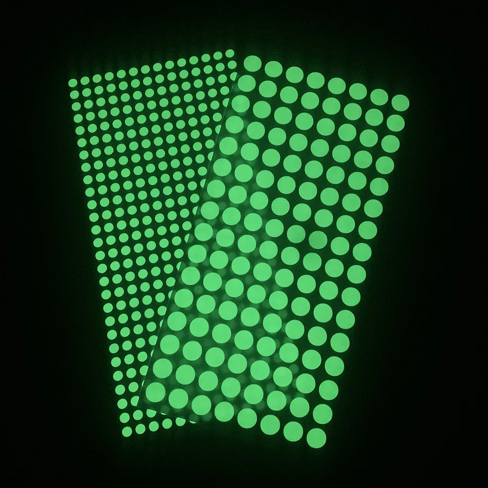 التعميم مضيئة النقاط توهج الجدار ملصق الفلورسنت المنزل غرفة الطفل Diy بها بنفسك ذاتية اللصق الزخرفية توهج في الظلام الشارات كريس #3