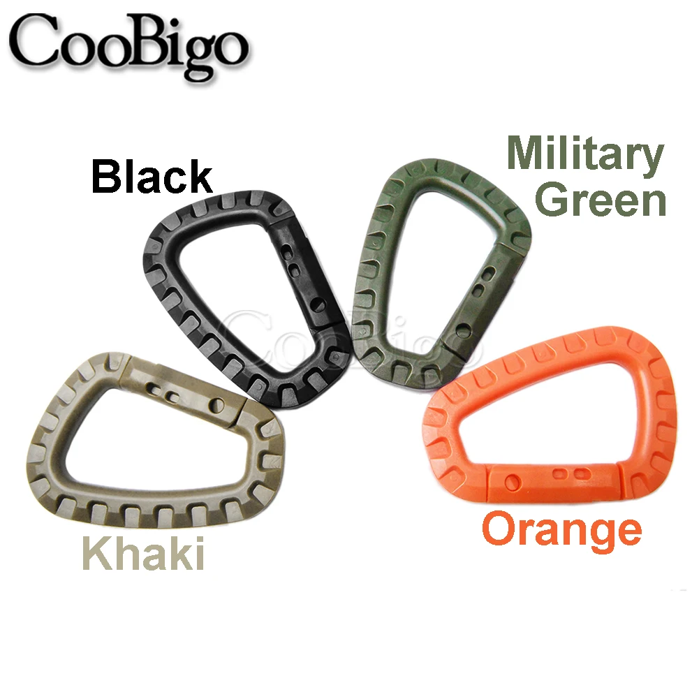 Men Carabiner Keychain Key Fob D Ring Snap Hook Clip Tactical Backpack Accessories Plastic 1pc/pack