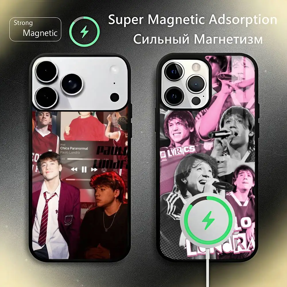 

P-Paulo L-Londra Phone Case For IPhone17 16 15 14 13 12 11 Plus Pro Max Plus Wireless Charger Cover Funda