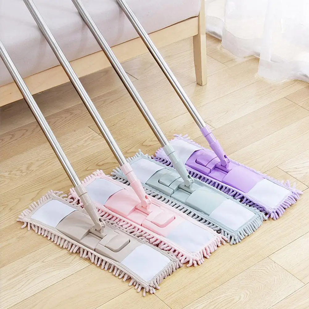 1PC Mop Flat Replacement Heads Mop Pads Cloth For Wet Or Dry Floor Reusable Cleaning Chenille Home Kitchen Office U4K8