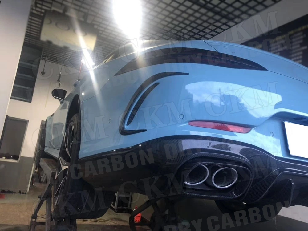 ألياف الكربون الجافة/FRP المصد الخلفي منفذ تنفيس الهواء يغطي Canards لمرسيدس بنز AMG GT50 GT53 GT43 2019 2020 #6