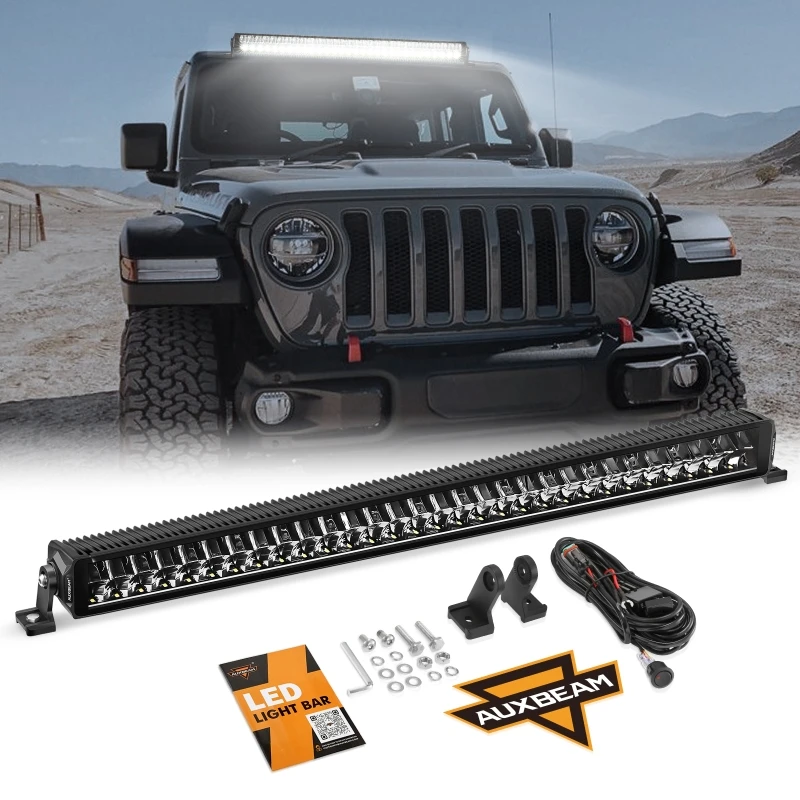 32 Inch Off Road LED Light Bar with DT Wiring Harness Single / Dual Row LEDAnti-Glare Work Light Bar