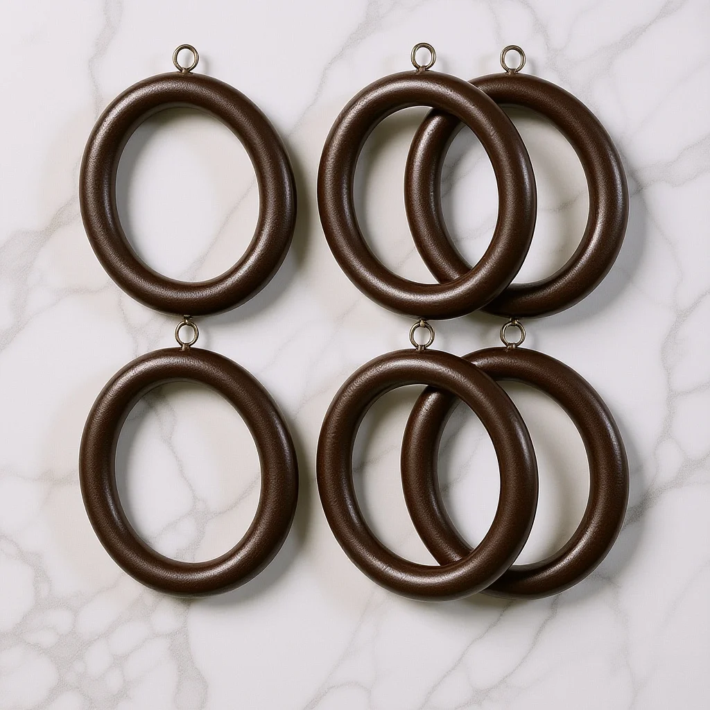 

6pcs Wooden Curtain Rings Clips For Curtain Rods Roman Drapery Rings Home Decor Bathroom Shower Multipurpose Hanging Accessories