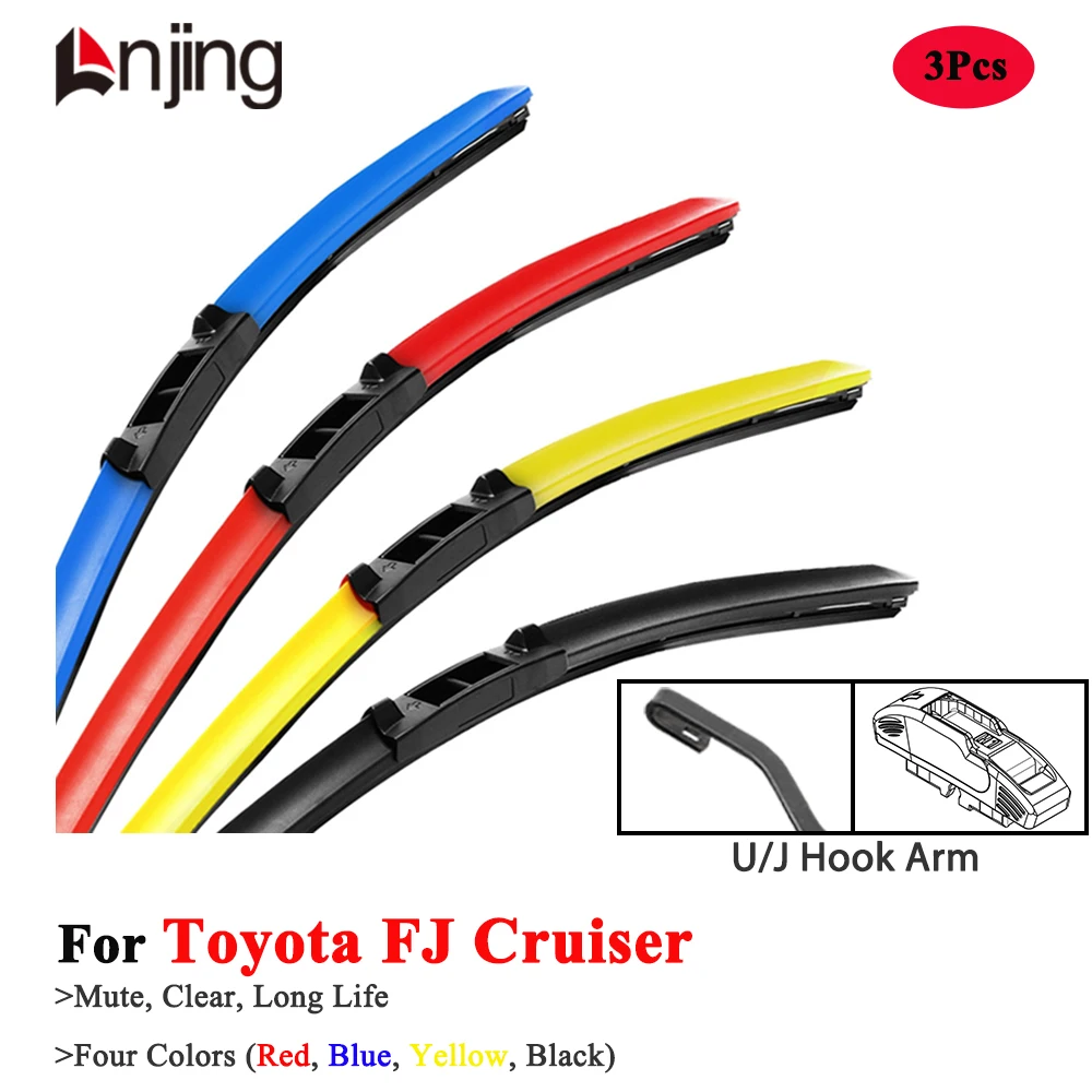 

LNJING Colorful Wiper Blade For Toyota FJ Cruiser Off Road 2005 2008 2010 2013 2016 2019 2020 2022 2023 Car Exterior Accessories