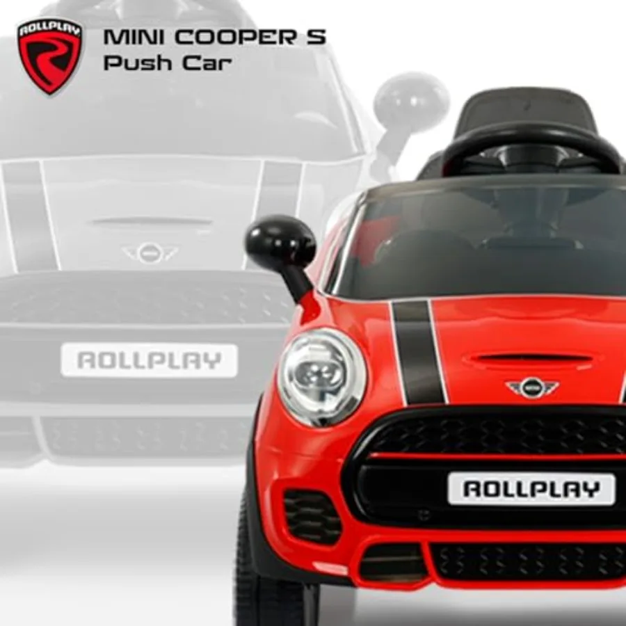 Push Car for Toddlers – Ride-On Car with Adjustable Push Handle, Foot-to-Floor Mode, Steering Wheel with Sounds, Safety Belt, an