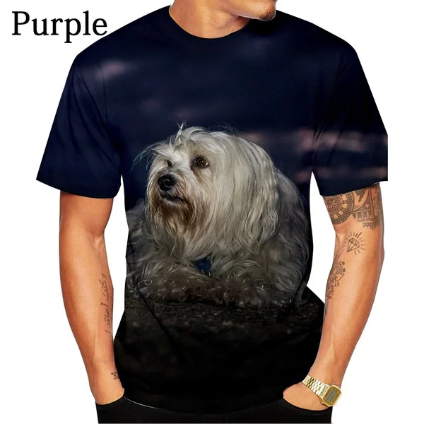 Round Neck Short Sleeve T Shirt Newest Fashion Cute Dog Yorkshire Terrier 3D Printed T-Shirt Animal Funny Casual