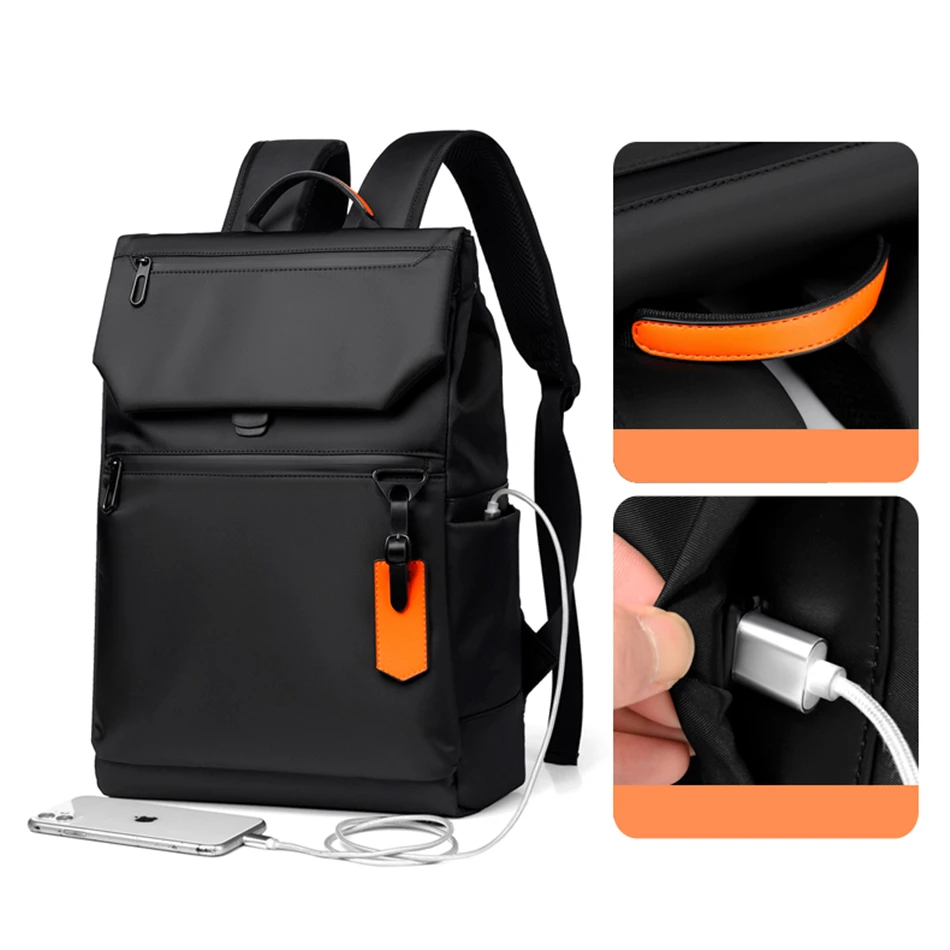 Mochila impermeable para ordenador portátil de alta calidad para hombre, mochila negra de diseñador de marca de lujo para negocios, mochila urbana