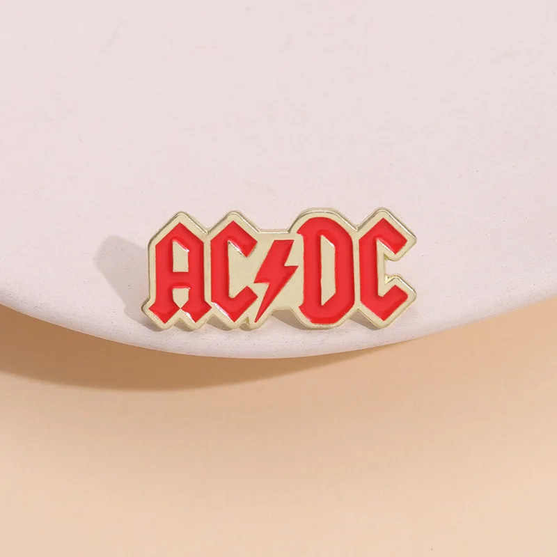 

ACDC Brooches Music Pins 80s Retro Heavy Metal Music Fan Gifts Metal Badges Clothing Backpacks Hats Decorative Accessories