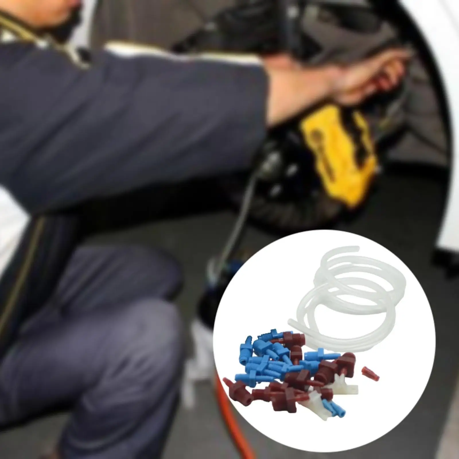 Vehicle Brake Bleeder Kit with Master Cylinder Hose and Threaded Fittings for Car Truck Maintenance Garage