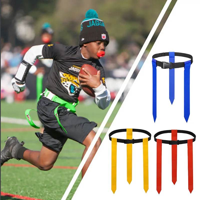 Football Waist Flag Bright Color American Football Match Training Belt Adjustable Soccer Rugby Flag Tag Waist Strap