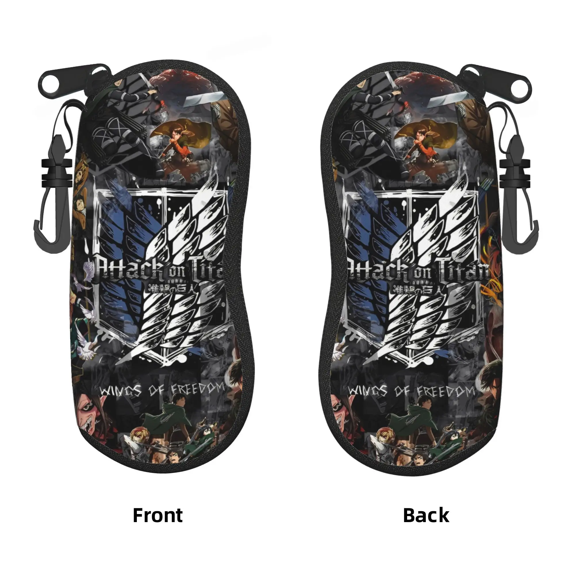 Attacks on Anime Titans Glasses Case  Sunglasses Case Outdoor Soft Eyewear Bag Print Male Female Glasses Box
