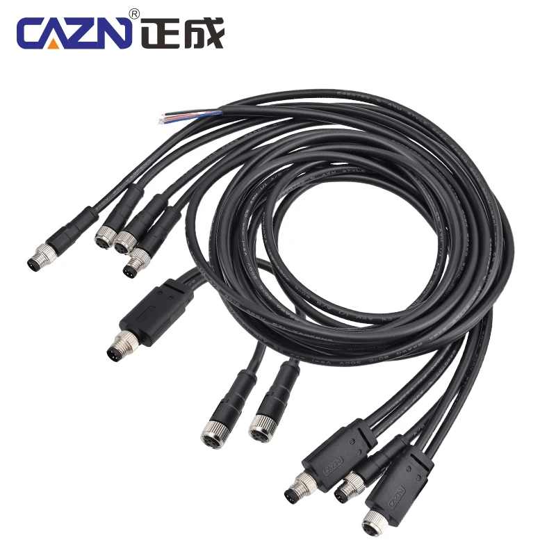 Factory Direct M8 Connector Splitter Waterproof IP67 Industrial Automation 1 into 2 Unshielded Plug With 1m/2m/3m Length Cable