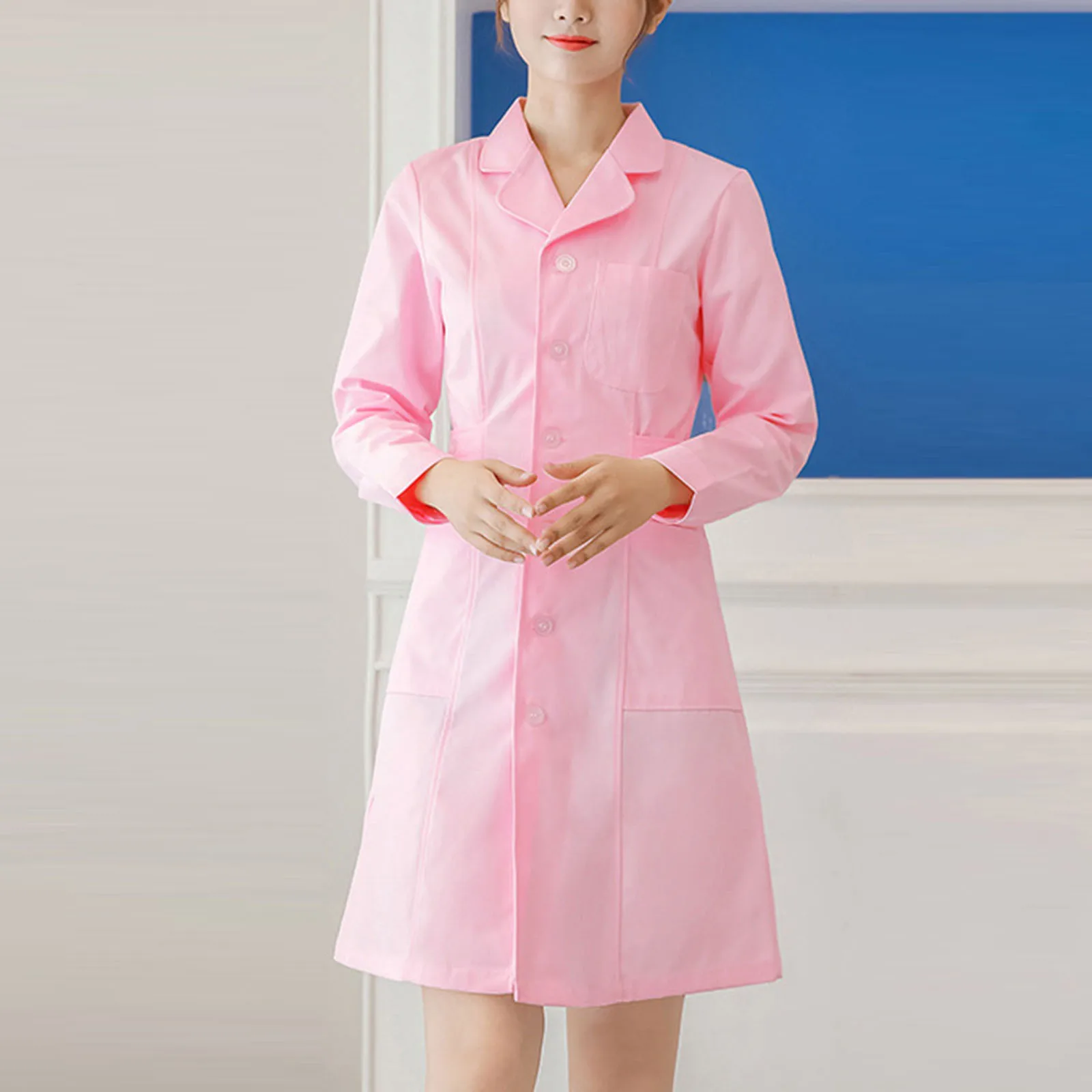 Uniformes cliniques d'hôpital de base fins et respirants, blouse de laboratoire, robe d'infirmière et de médecin à manches longues, uniforme médical confortable