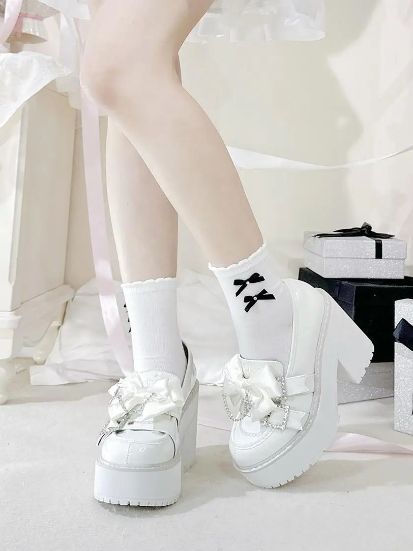 Japanese Style Original Lolita Thick-Soled Platform Shoes Y2K Subculture Sweet Cool Girl Round Toe Chunky Heel High Heels