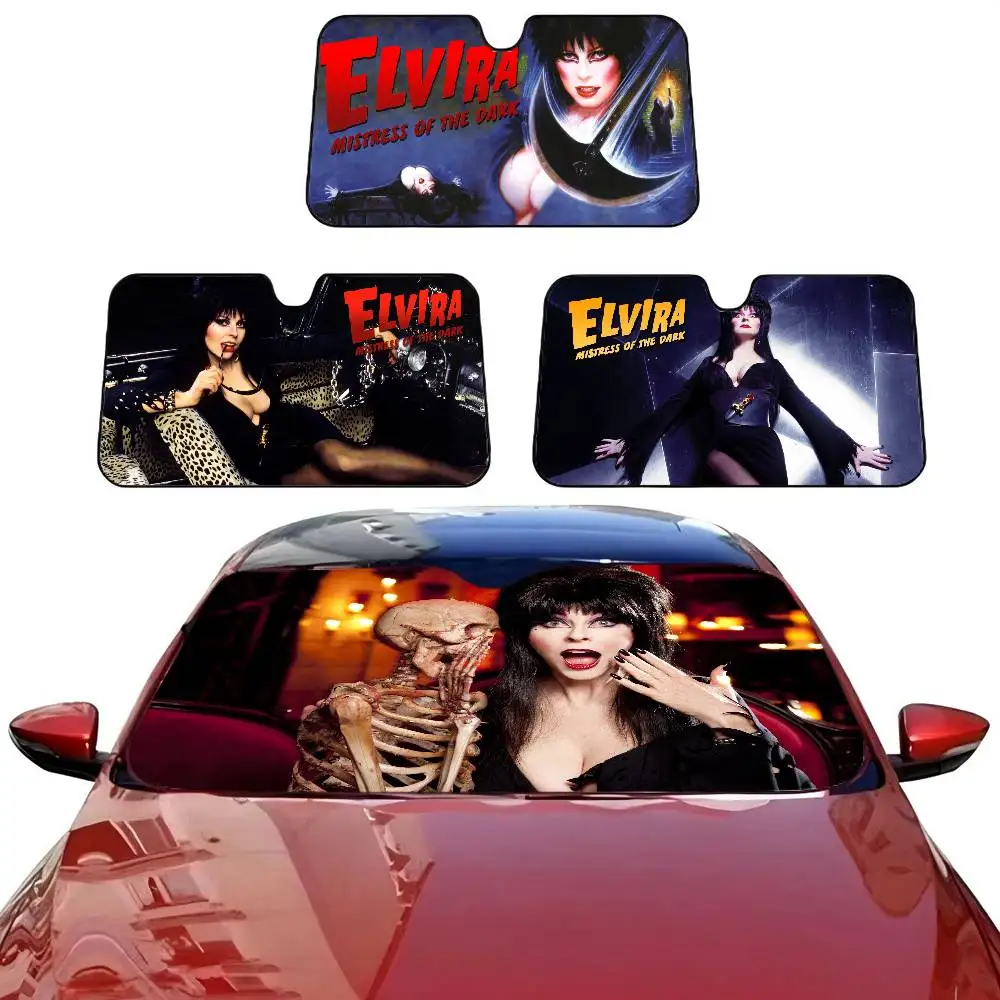 Horror Film E-Elvira M-Mistress D-Dark Windshield Sun Shade for Car SUV Truck Front Window Sun Shade Visor Protector Cover