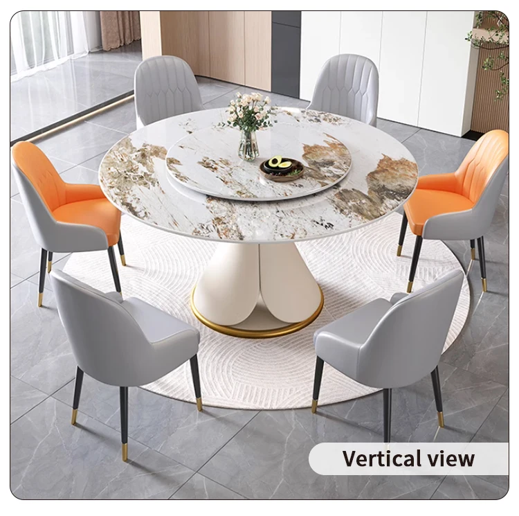 Modern Minimalist Design Dining Room Table 4-6-8-10 Seater Round MARBLE Foldable Kitchen Furniture Hotels Factory Direct