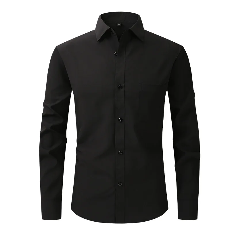 Camisa de manga comprida profissional masculina, camisa elástica feita sob medida, tops de negócios, terno casual