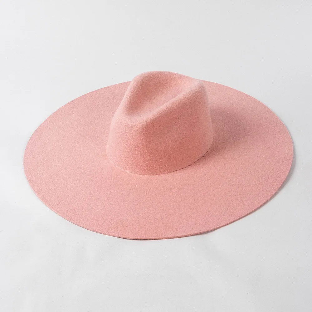 suede leather fedora wide brim hats wool fedora  movie pink women hats  party hat church hat wedding hat cowboy hat pearl chain