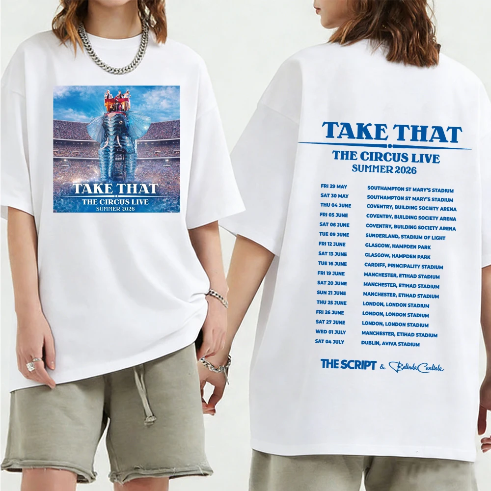 Take-That The Circus Live Tour 2026 T-shirt Man Woman Harajuku Short Sleeve O-neck Casual Shirt
