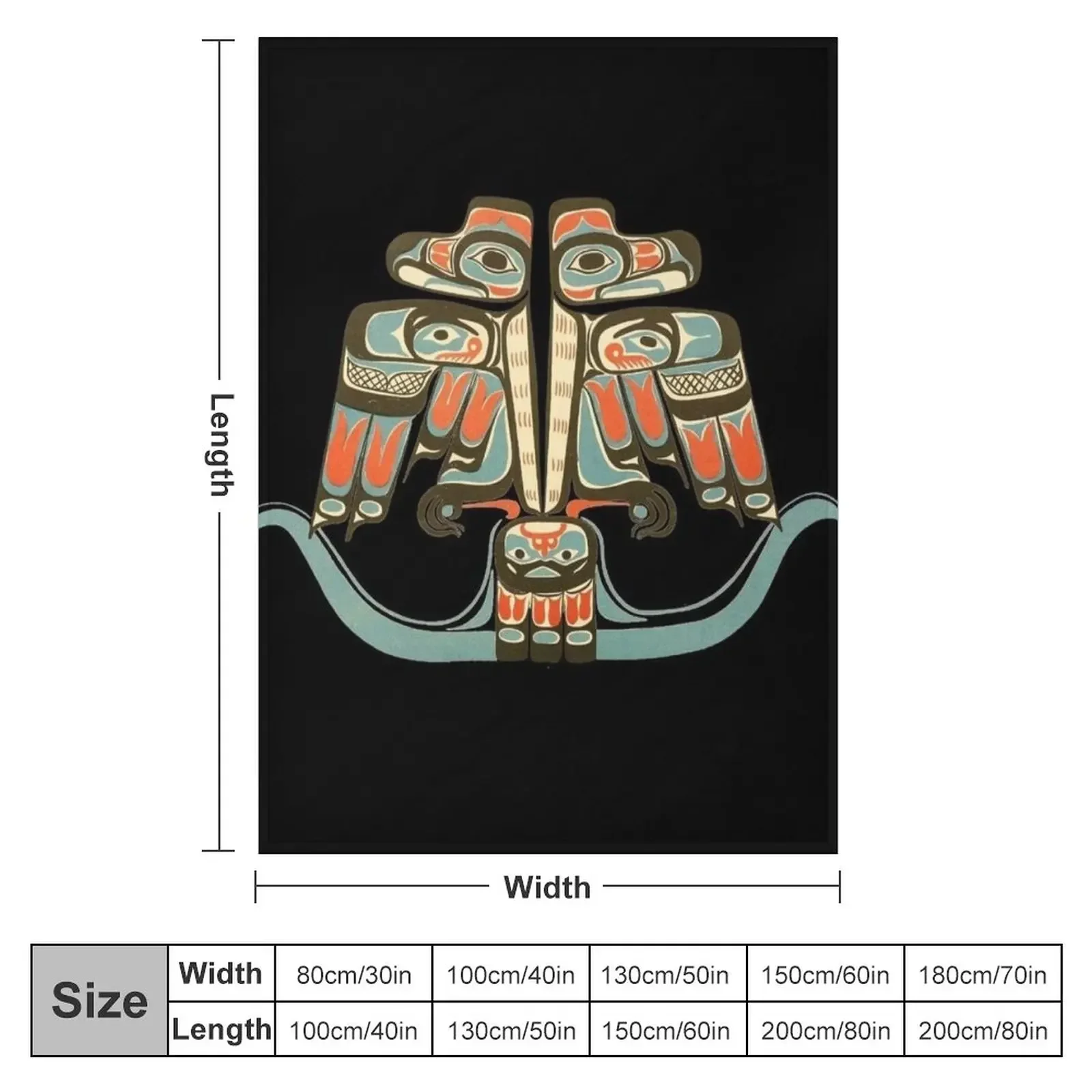 Northwest Native Art Haida - Tlingit Thunderbird Throw Blanket Extra Large Throw Thins Blankets