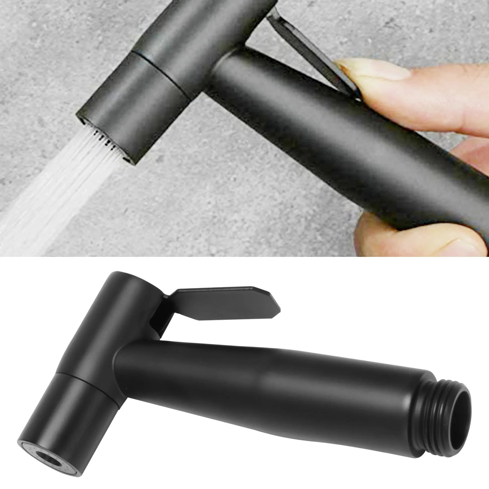 Black Handheld Toilet Sprayer Stainless Steel Bathroom Bidet Sprayer Set with Hose for Shower Sprayer Wall or Toilet