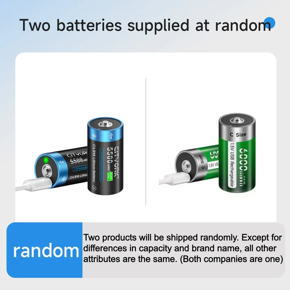 CITYORK 1,5 V R14 LR14 Akku C-Batterien Li-Ion Typ-C USB-Aufladung für Taschenlampe Gaskocher 100 % Original – Detail 1