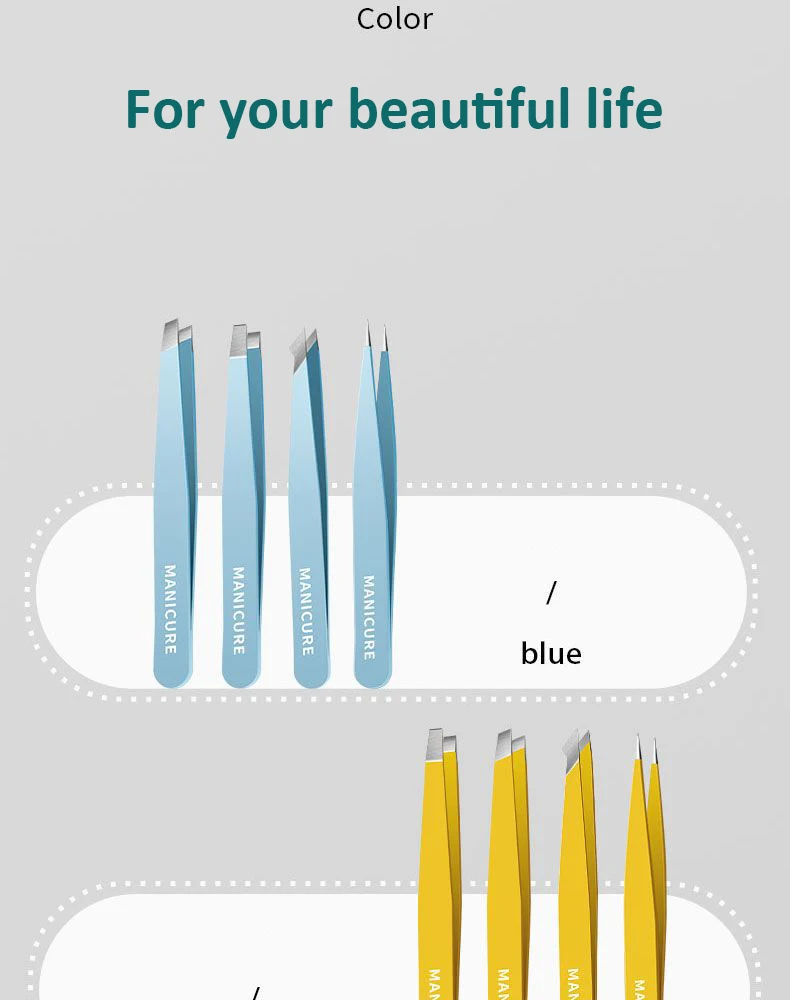 Augenbrauen Pinzette bunte Haare Schönheit feine Haare Puller Edelstahl schräg Augenbrauen Clips Entfernung Make-up-Tools – Detail 16