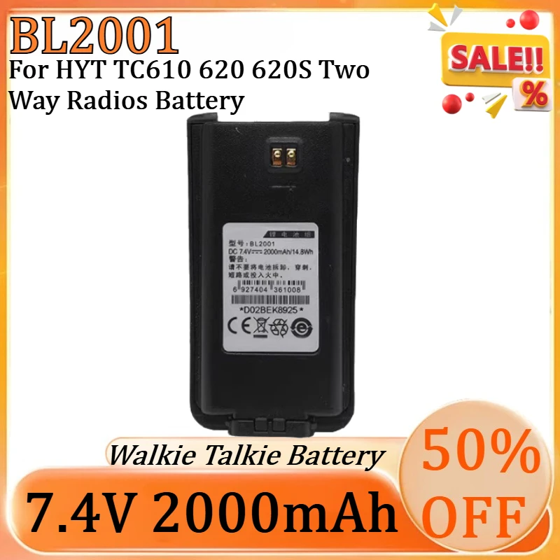 

New BL2001 7.4V 2000mAh For Hytera Replacement Li-ion Battery for HYT TC610 620 620S Two Way Radios Battery