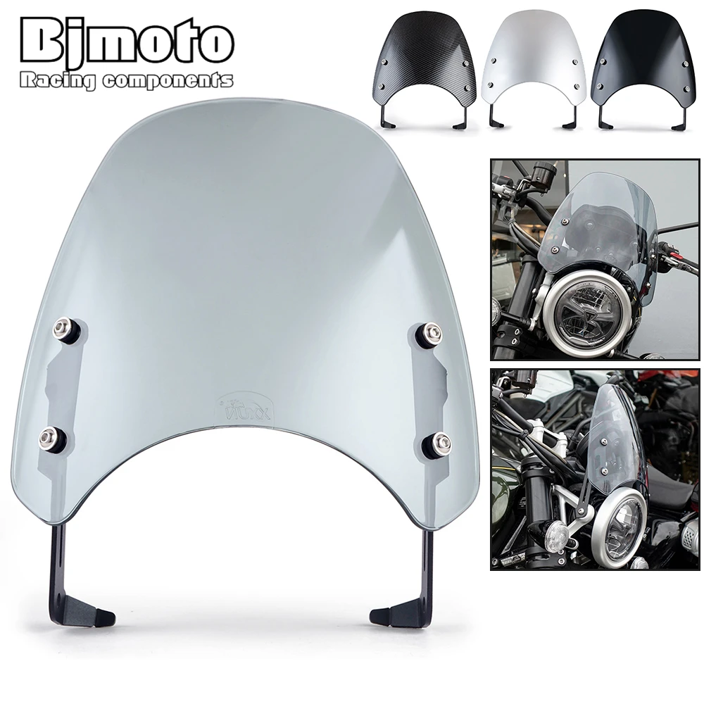 

Motorcycle Windshield Windscreen Wind Deflector For Triumph Bonneville Scrambler 1200 XE XC BE 1200XE 2019 2020 2021