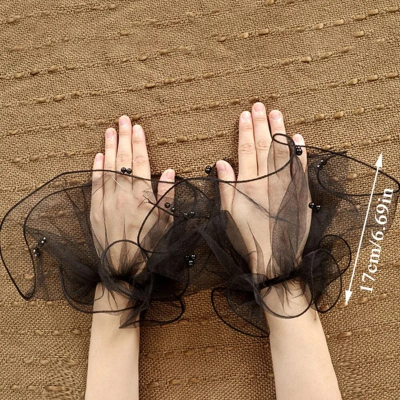 الشركة المصنعة لأكمام شبكة الزفاف بالجملة من الدانتيل واللؤلؤ رقيقة ملحقات الحماية من الشمس قفازات الزفاف