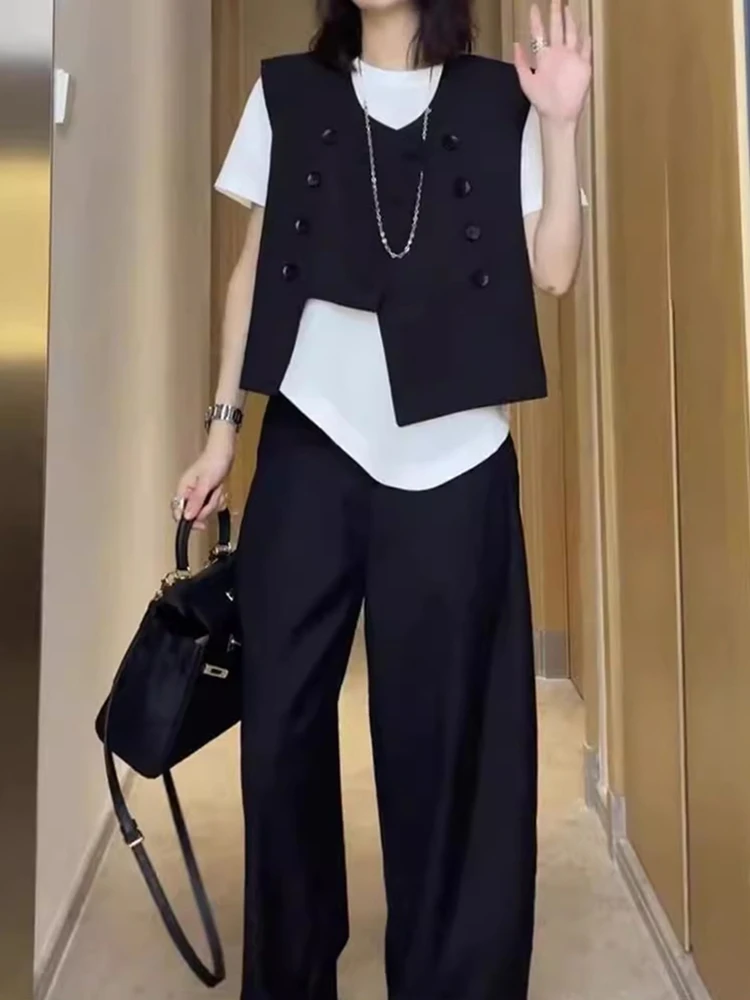 Casual Style Women's Suit Jacket round Neck Double Row Multi-Buckle Irregular Simple Fashion Outerwear Spring 2026