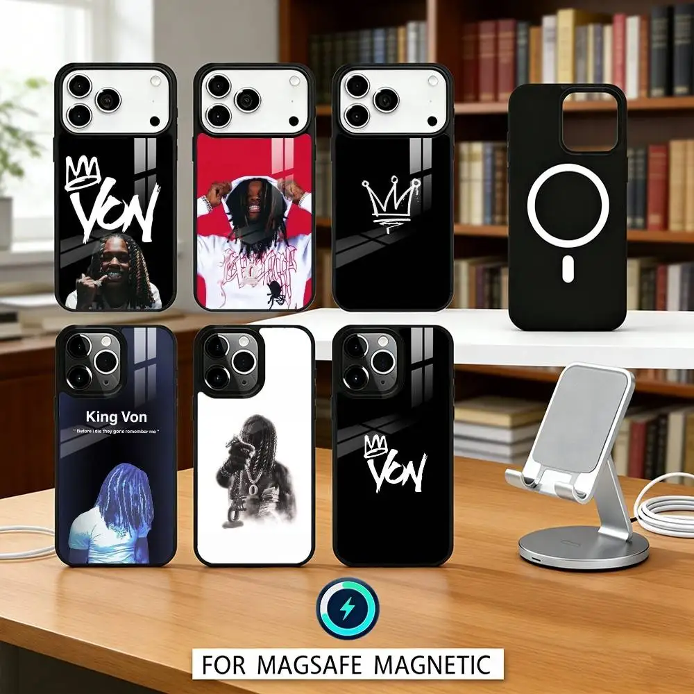 

Rapper K-King Vons Phone Case Magnetic For iPhone17 16 15 14 13 12 Pro Max For Magsafe Wireless Charging Cover