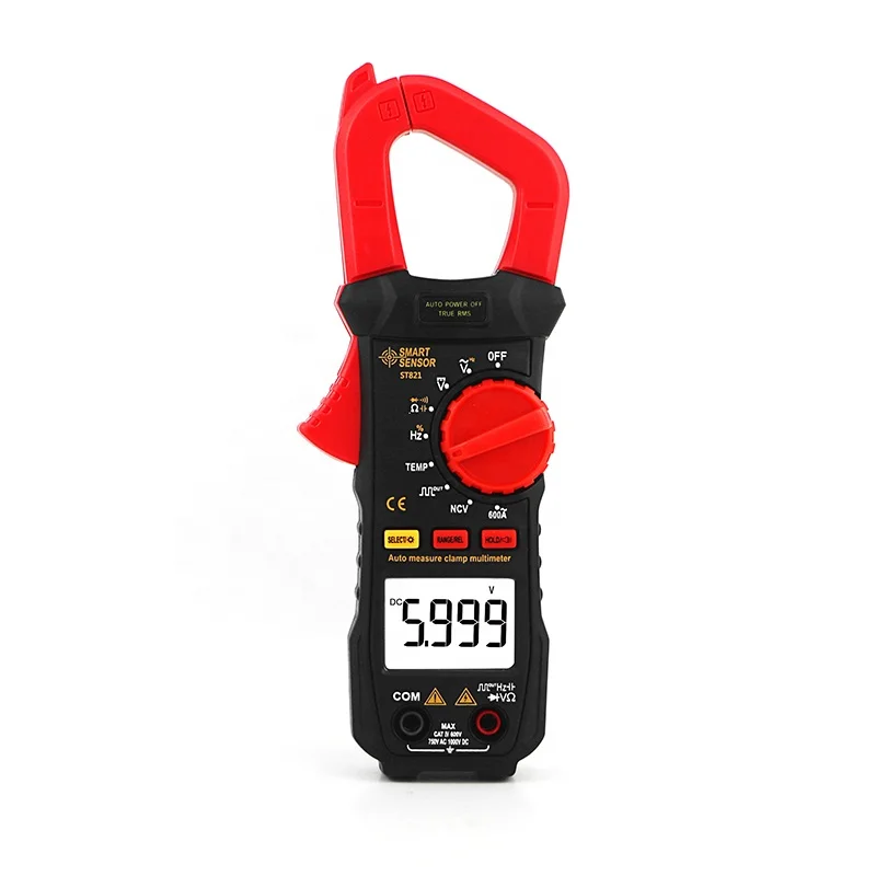 Smart Sensor ST821 ST822 ST823 Digital Display Clamp Multimeter High Precision Manual Automatic Range DC Clamp Ammeter